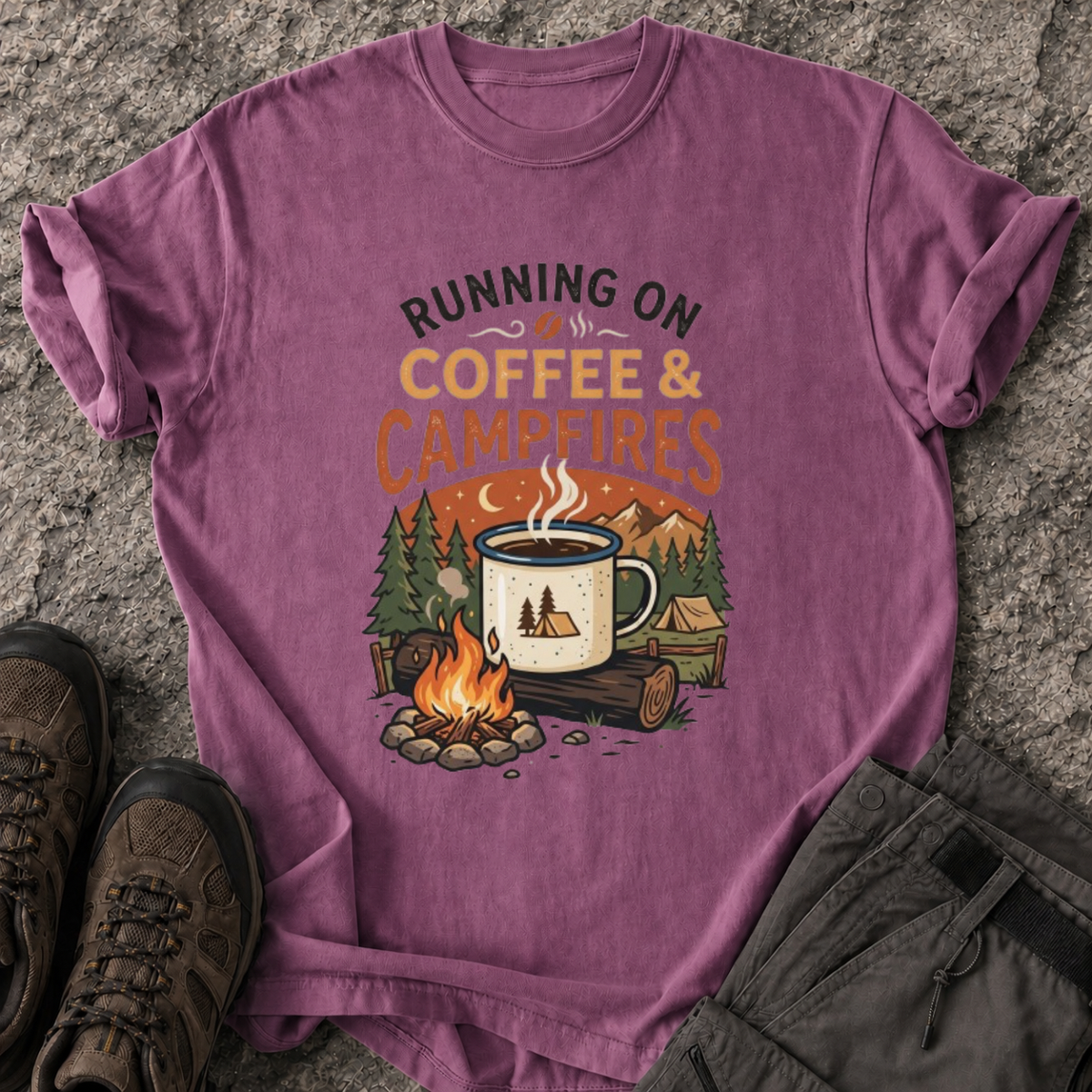 Running On Coffee & Campfires T-Shirt