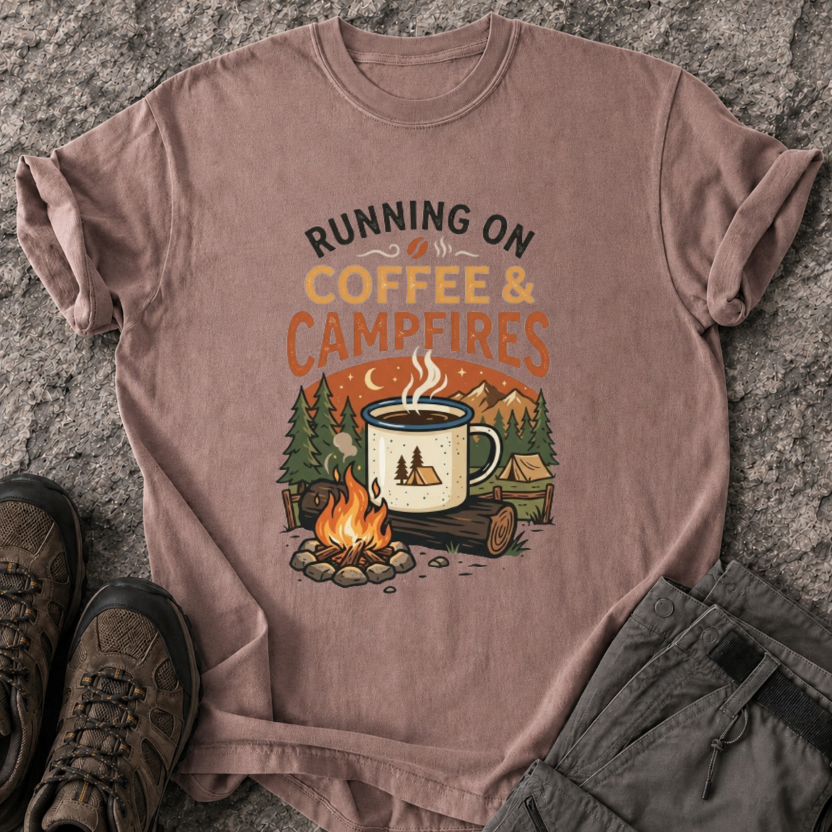 Running On Coffee & Campfires T-Shirt