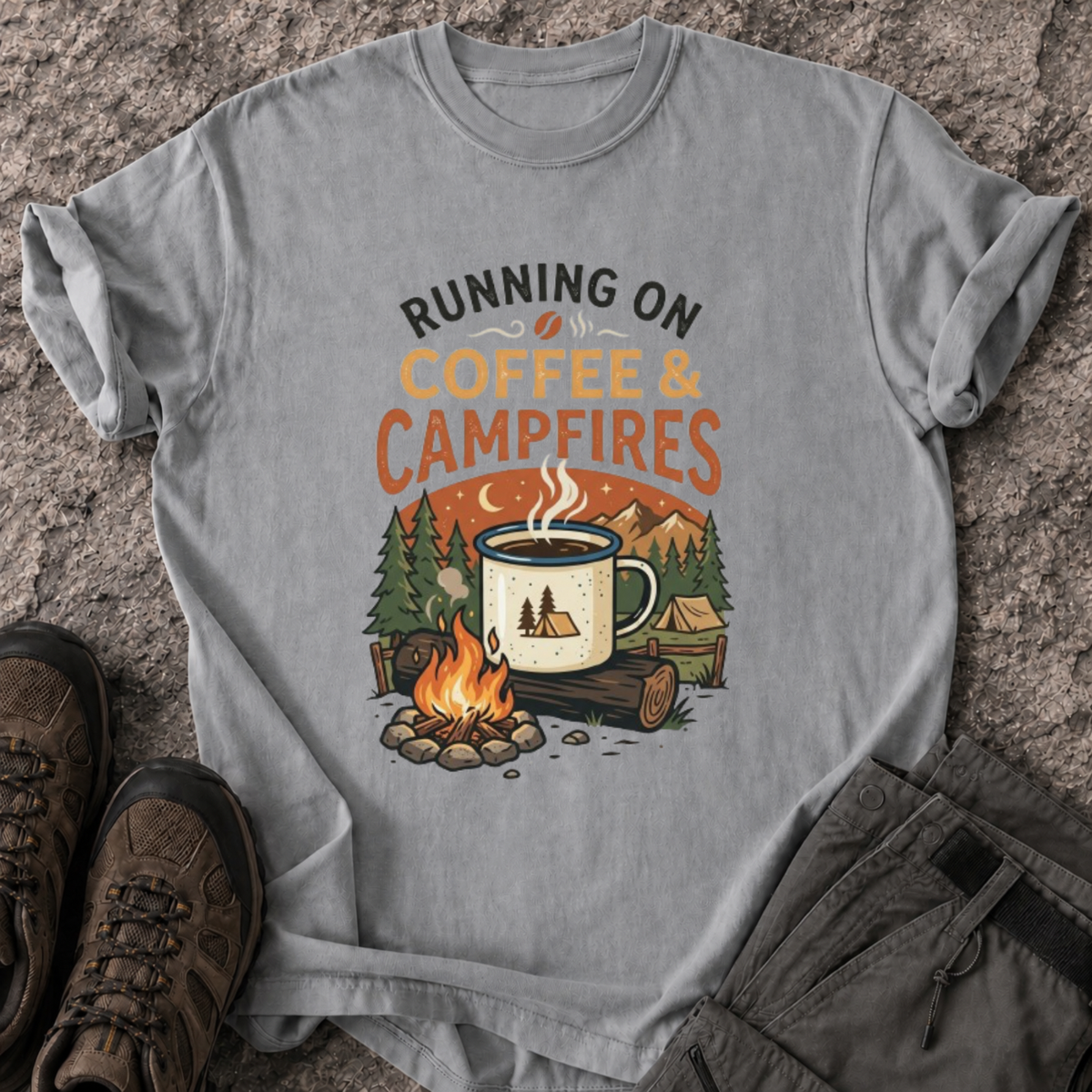 Running On Coffee & Campfires T-Shirt