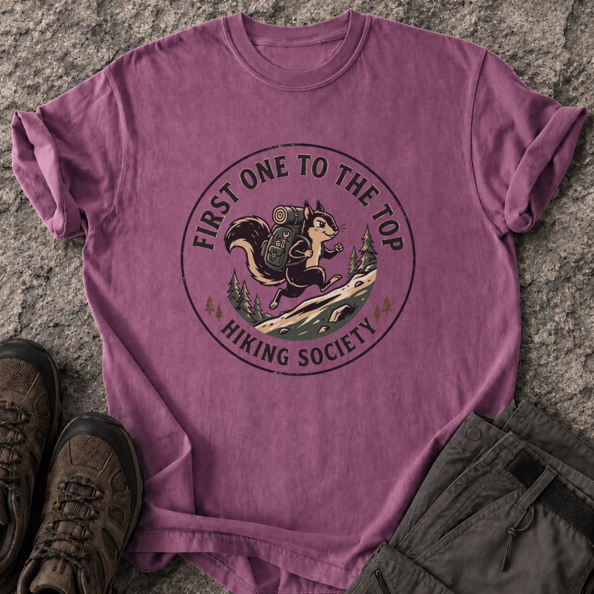 First To The Top Hiking Society T-Shirt