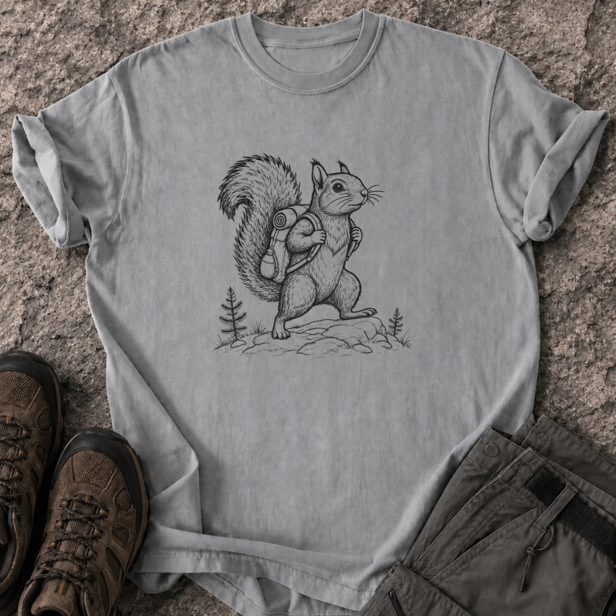 Hiking Squirrel T-Shirt