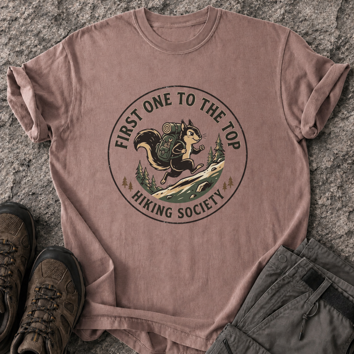 First To The Top Hiking Society T-Shirt